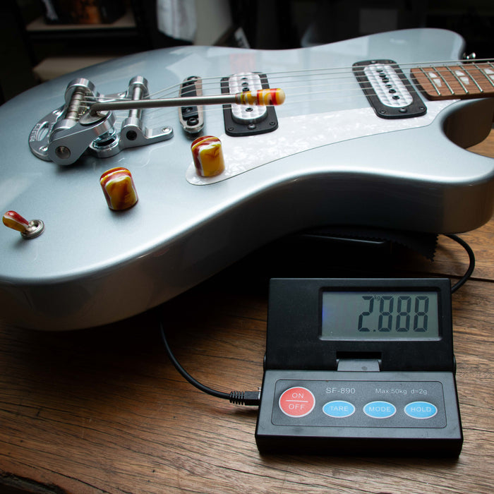 Powers Electric A-Type FF42 CamTail Electric Guitar - Dolomite Silver - A510