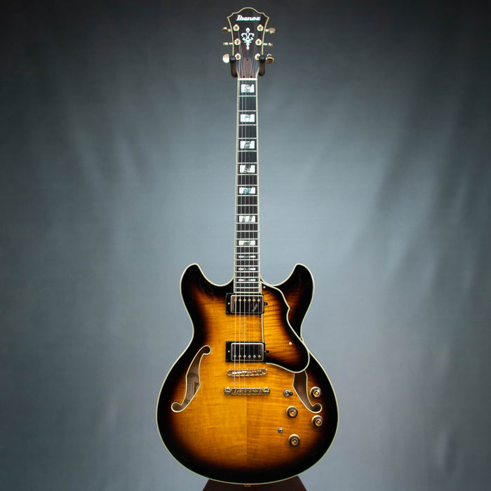 Ibanez AS153 Artstar Semi Hollow Electric Guitar w/Case - Antique Yellow Sunburst - Preowned