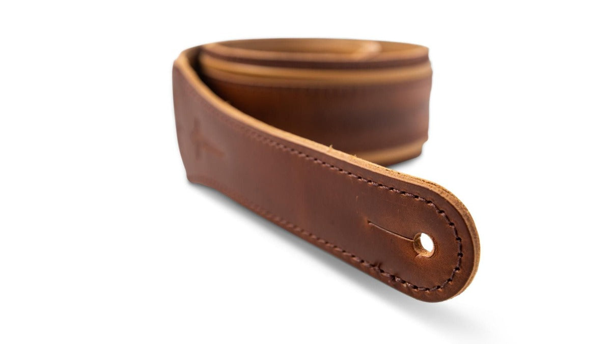 Taylor Nouveau Strap - Medium Brown/Butterscotch/Distressed Brown Leather- 2.5 inch