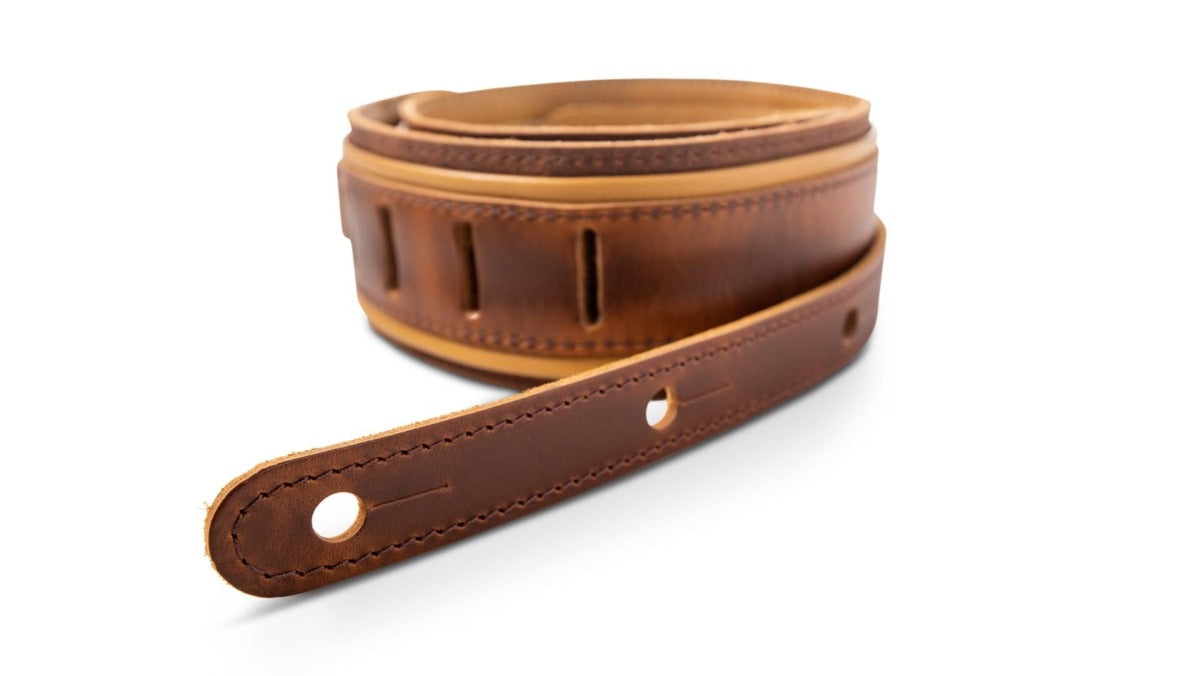 Taylor Nouveau Strap - Medium Brown/Butterscotch/Distressed Brown Leather- 2.5 inch