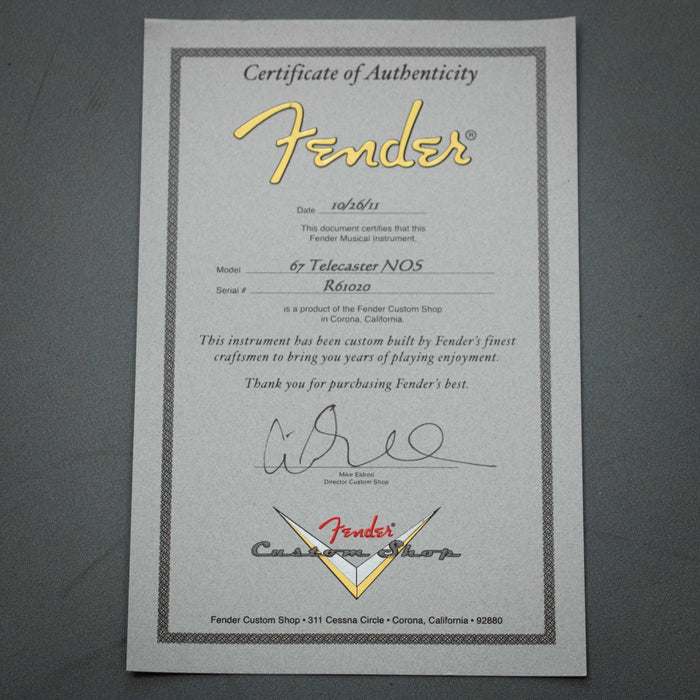 Fender Custom Shop 1967 Telecaster NOS w/Case - Candy Apple Red - Preowned