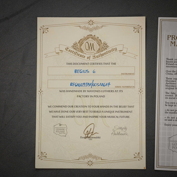 Mayones Regius 6 Electric Guitar w/ Case - Trans Graphite-Burst - Preowned