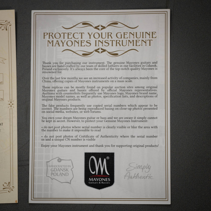 Mayones Regius 6 Electric Guitar w/ Case - Trans Graphite-Burst - Preowned