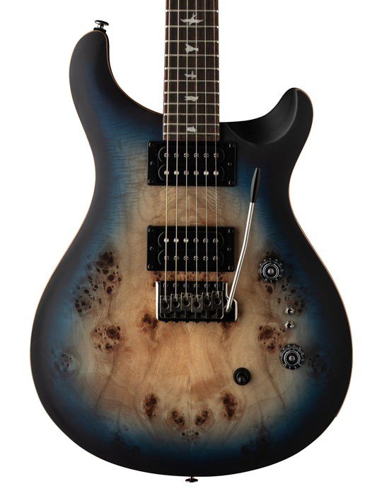 PRS SE CU2408 Limited Edition Poplar Burl Electric Guitar - Lake Blue Midnight Burst