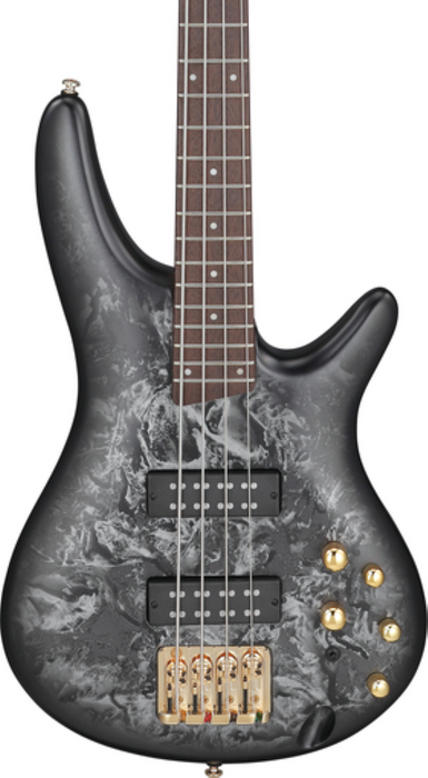 Ibanez SR300EDXBZM 4 String Electric Bass Guitar - Black Ice Frozen Matte