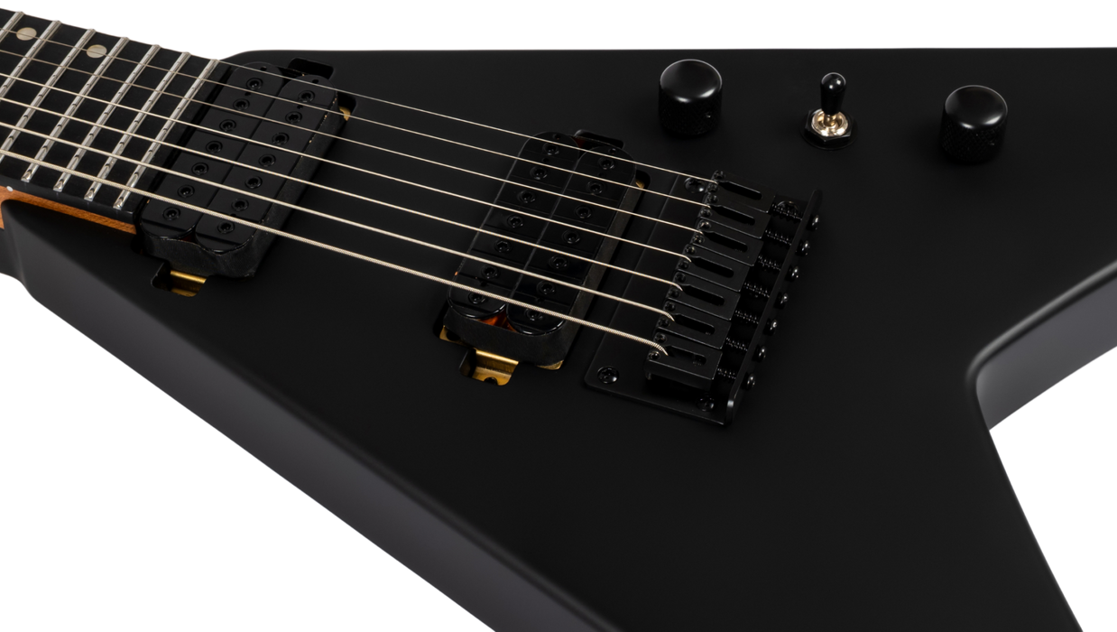 Spira V-407 MBK 7 String Electric Guitar - Satin Black