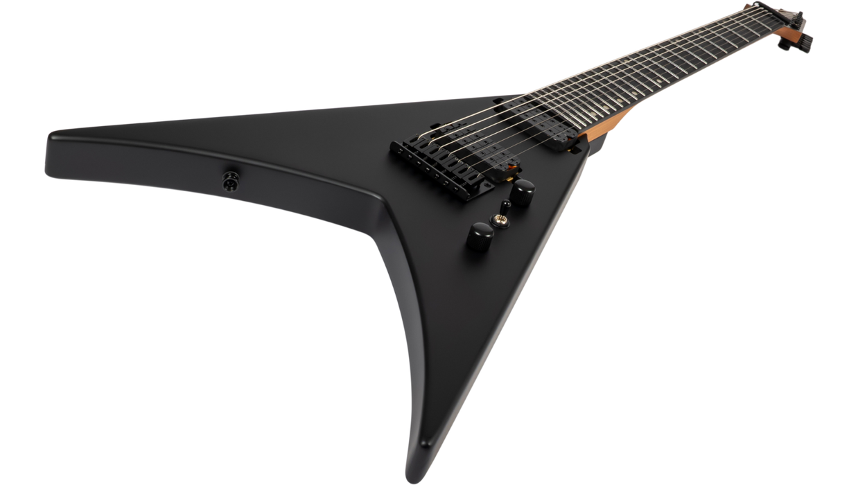 Spira V-407 MBK 7 String Electric Guitar - Satin Black
