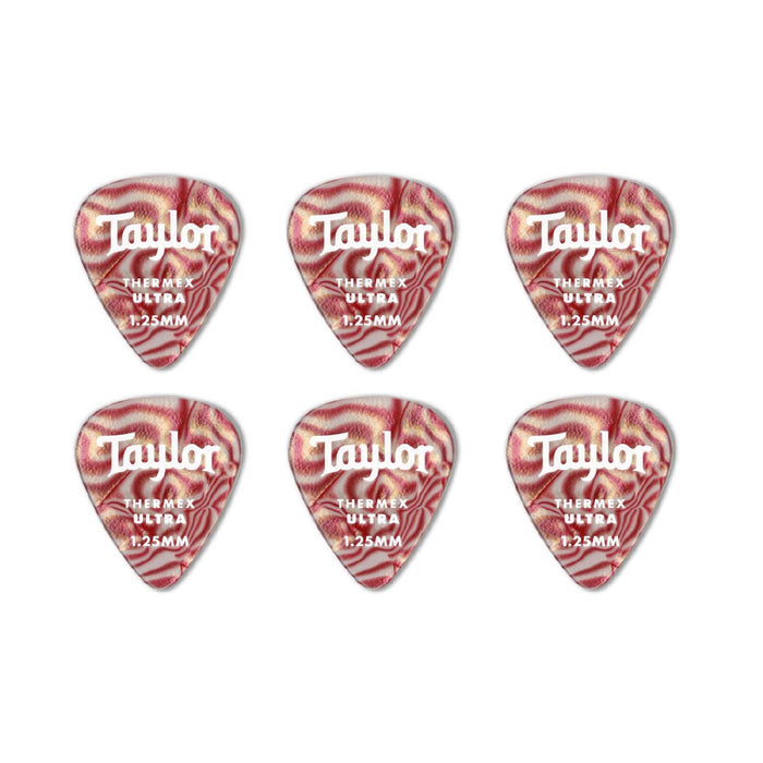 Taylor Premium Darktone 351 Thermex Ultra Picks Ruby Swirl 1.25mm- 6-Pack