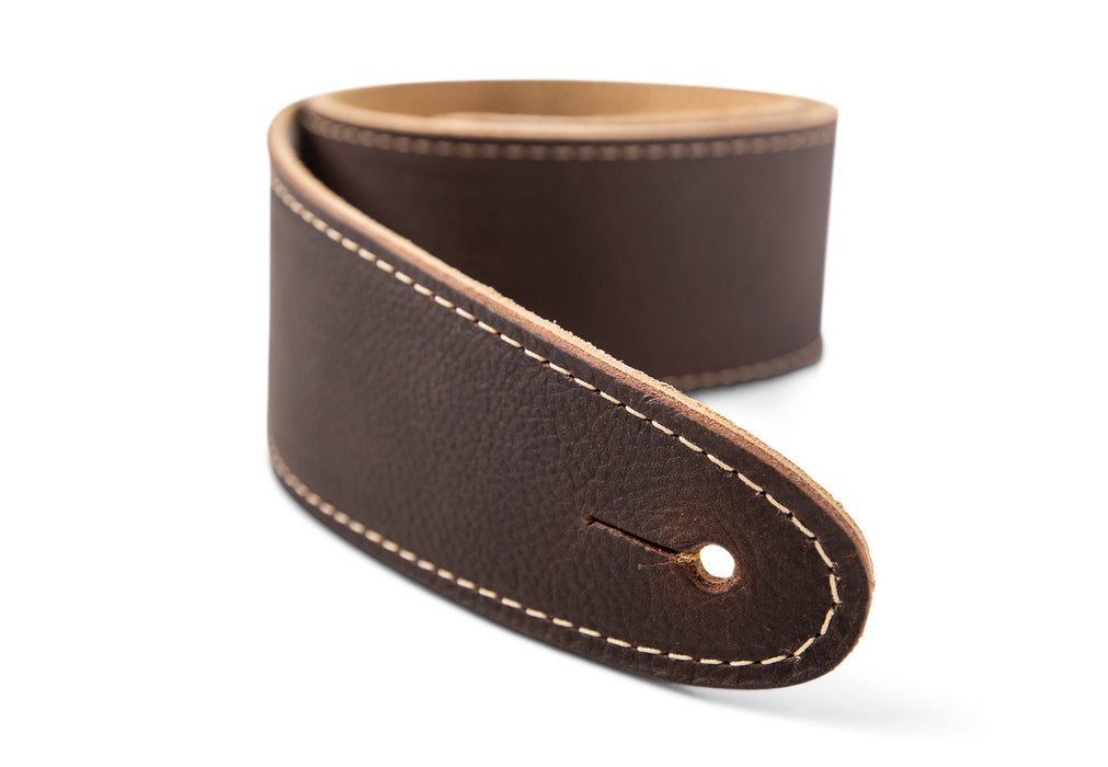 Taylor Strap - Leather w/Suede Back - 2.5 Inch - Choc Brown