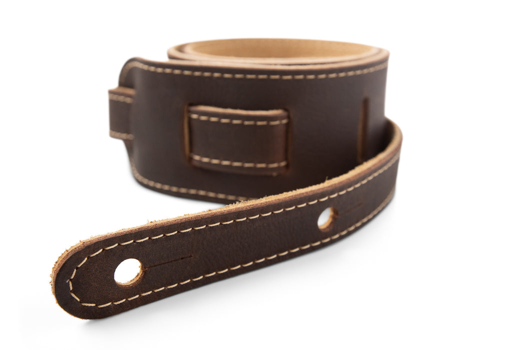 Taylor Strap - Leather w/Suede Back - 2.5 Inch - Choc Brown