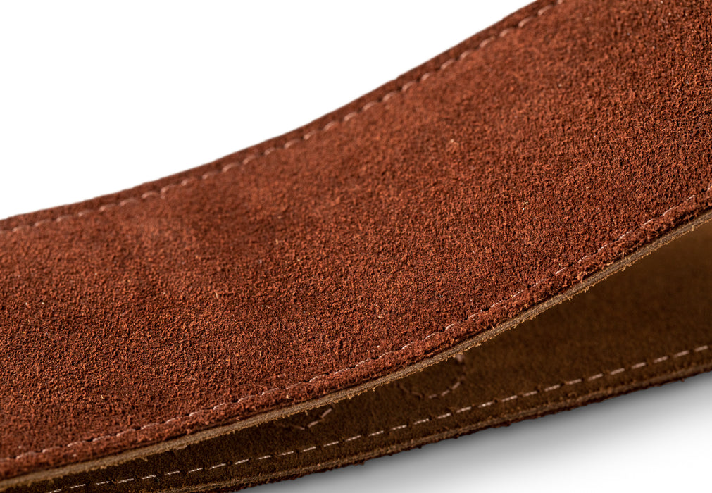 Taylor Strap - Embroidered Suede Chocolate- 2.5 inch