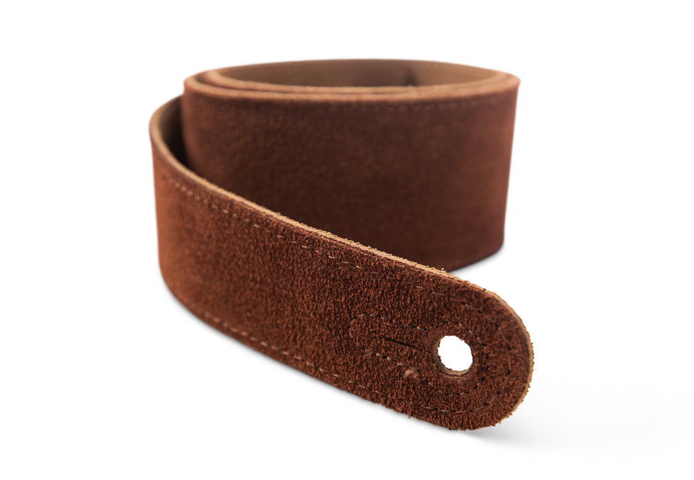 Taylor Strap - Embroidered Suede Chocolate- 2.5 inch