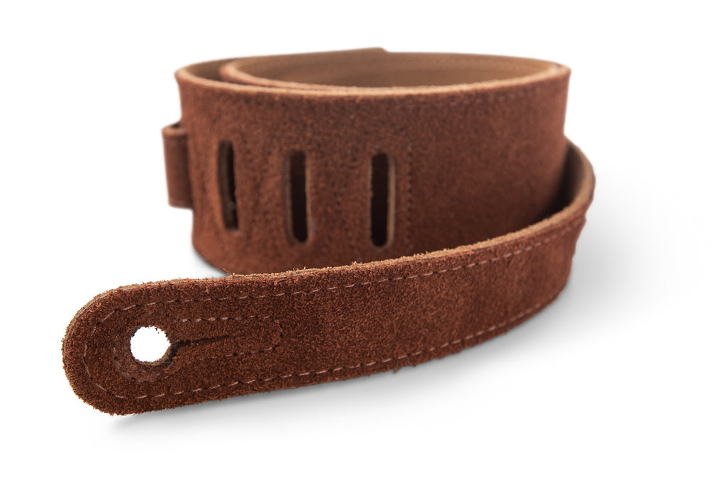 Taylor Strap - Embroidered Suede Chocolate- 2.5 inch