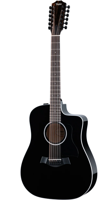 Taylor 250ce-BLK Plus Dreadnought 12-String Acoustic Electric Guitar - Black