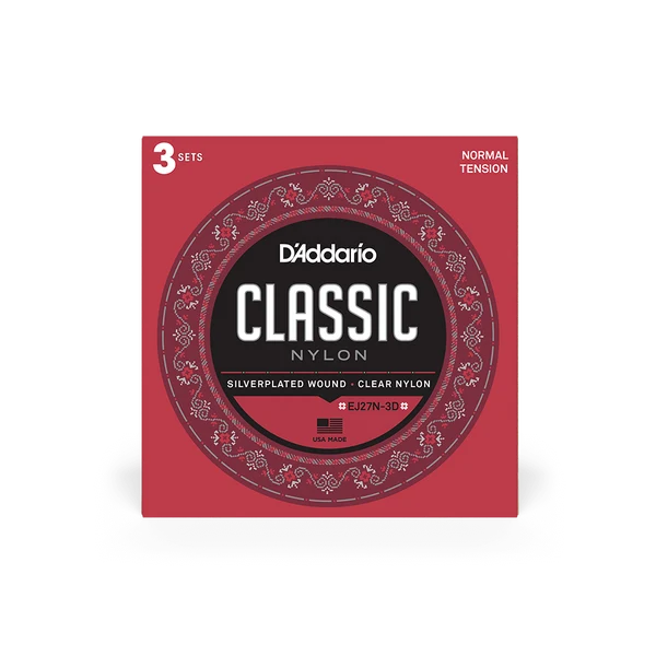 DAddario EJ27N-3D Nylon Normal Classical Guitar Strings 3 PACK