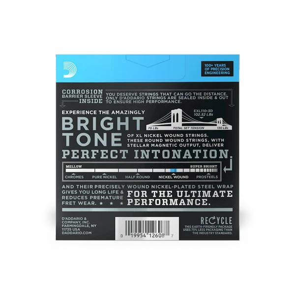 DAddario EXL110-3D 10-46 Nickel Wound Regular Light Electric Guitar Strings 3 PACK