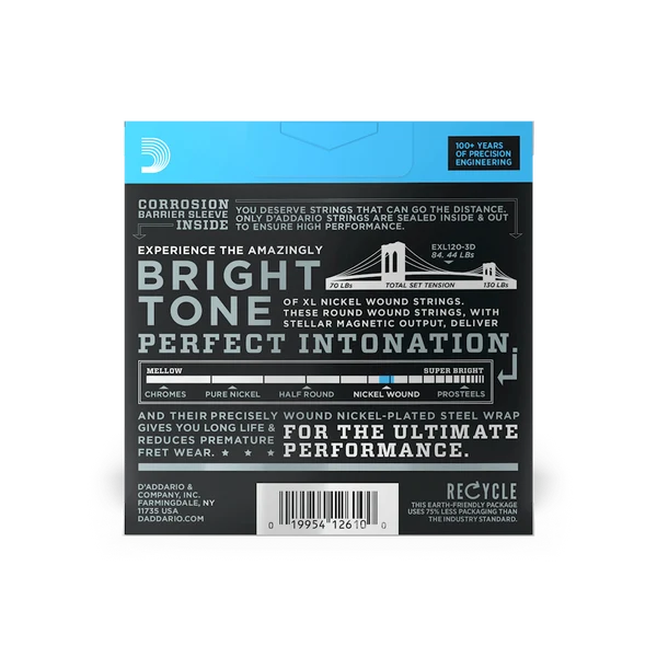 DAddario EXL120-3D 09-42 Super Light Electric Guitar Strings 3 PACK