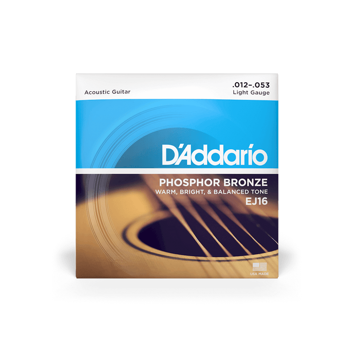 DAddario EJ16-10P 12-53 Phosphor Bronze Light 10 Pack Acoustic Guitar String Set