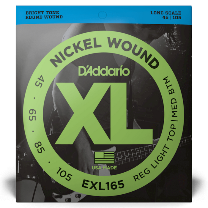 DAddario EXL165 45-105 Nickel Wound Custom Light Long Scale Bass Guitar Strings