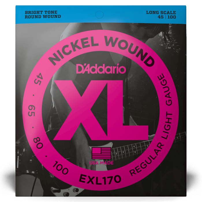 DAddario EXL170-5 45-130 Nickel Wound Light 5-String Long Scale Bass Guitar Strings
