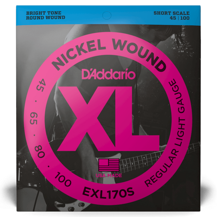DAddario EXL170S 45-100 Nickel Round Wound Regular Light Short Scale Guitar String Set
