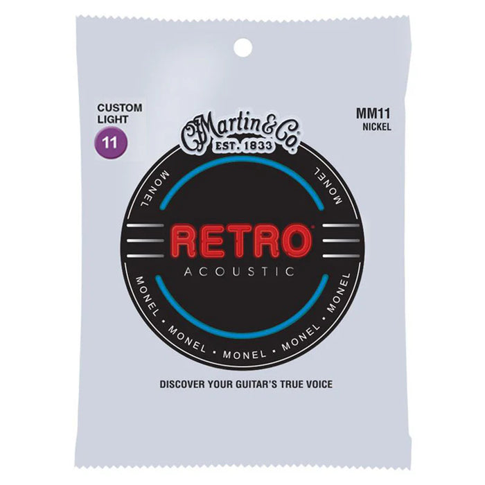 Martin Retro MM11 Custom Light Monel 11-52 Acousitc Guitar Strings