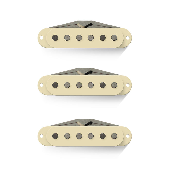 Bare Knuckle Irish Tour Single Coil Strat Pickup Set - Cream - RW/RP Middle Pickup / Flat