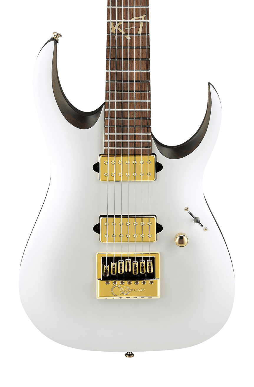 Ibanez K7 YANG Head Signature 7 String Electric Guitar - White — DWmusic