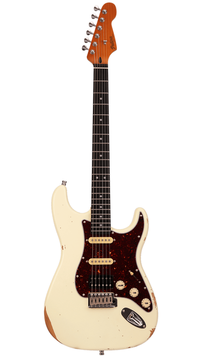 Patina PS-7 HSS Aged Electric Guitar - Olympic White
