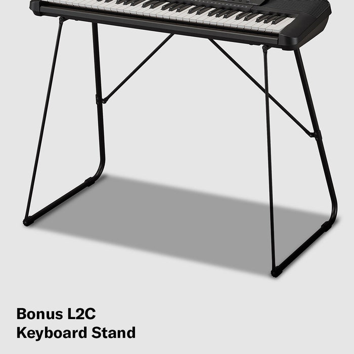 Yamaha PSRE383 61 Key Portable Keyboard - Black - BONUS STAND