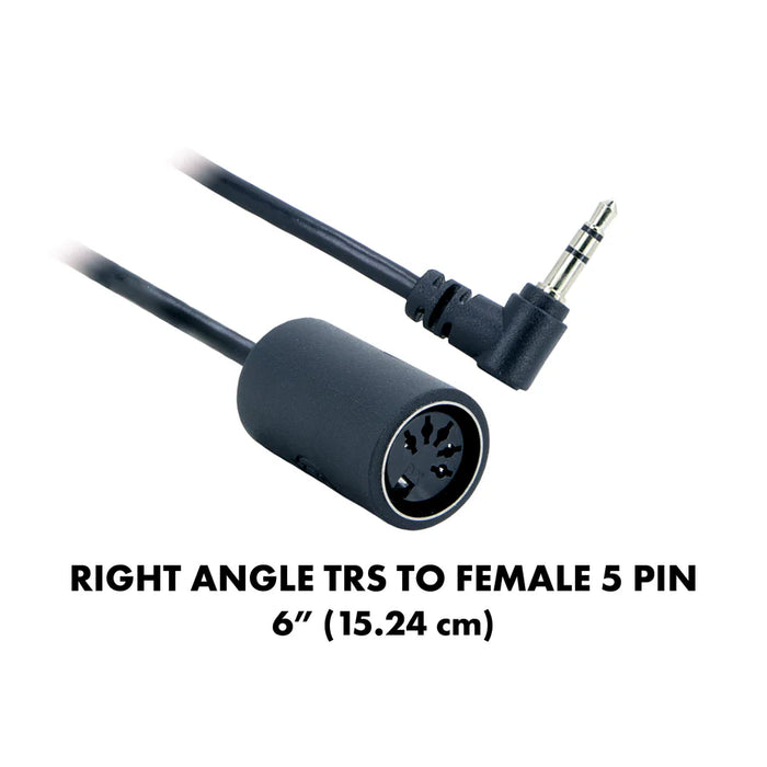 Walrus Canvas Midi Cable - 6 Inch Right Angle TRS to Female 5 Pin