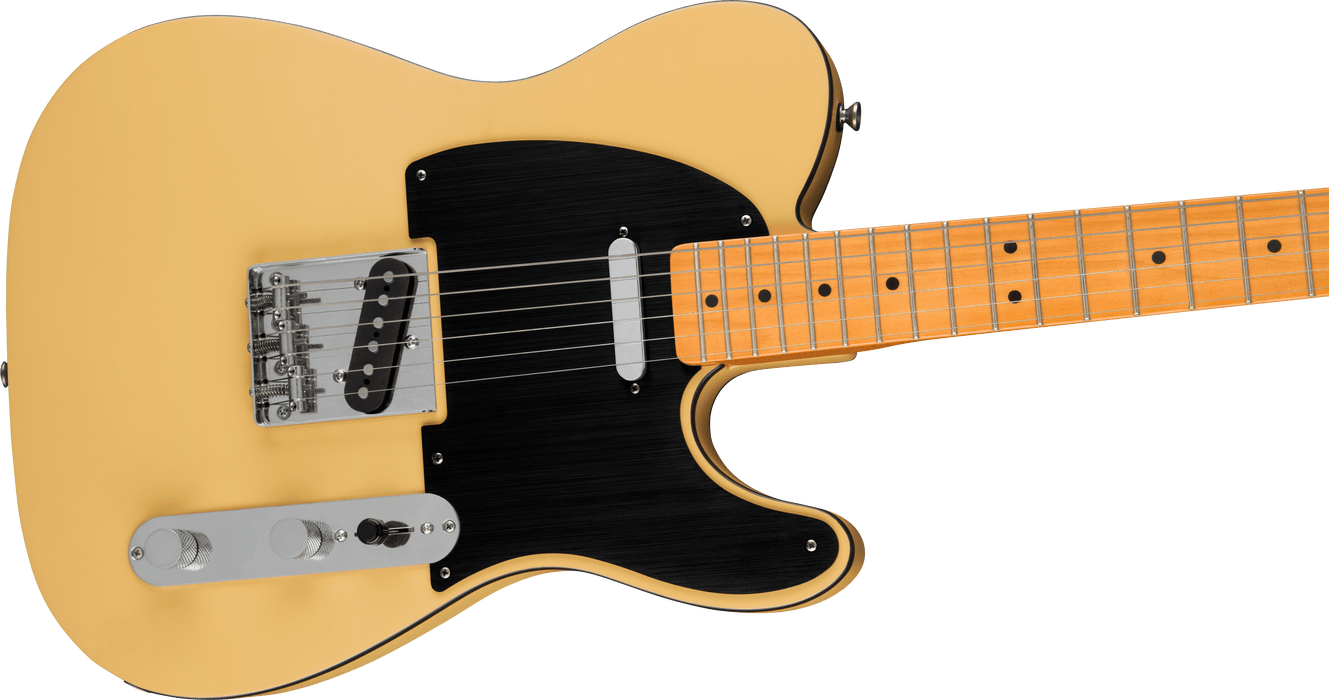 Squier 40th Anniversary Telecaster Vintage Edition Maple Fingerboard Black Anodized Pickguard Electric Guitar - Satin Vintage Blonde
