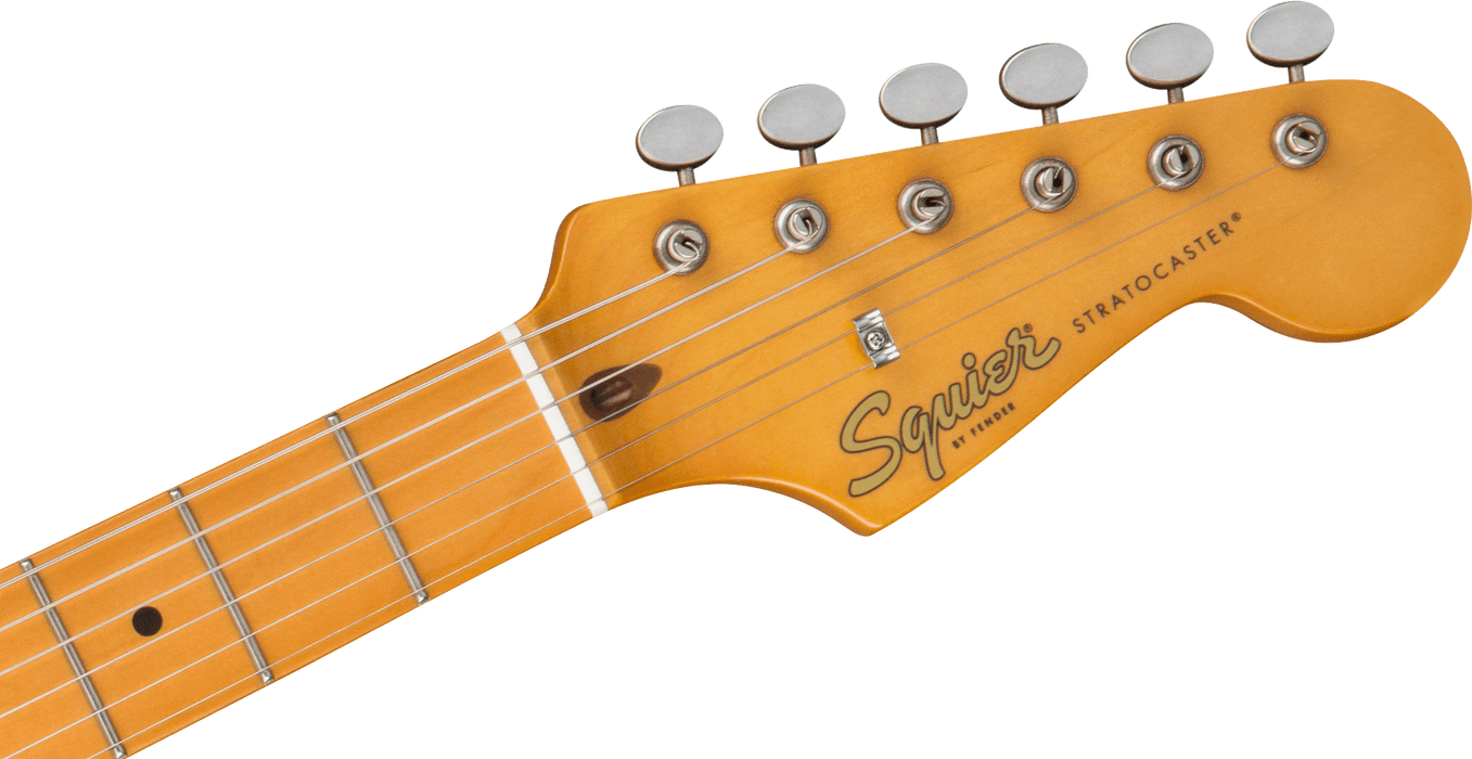 Squier 40th Anniversary Stratocaster Vintage Edition Maple Fingerboard Black Anodized Pickguard Electric Guitar - Satin Wide 2-Color Sunburst