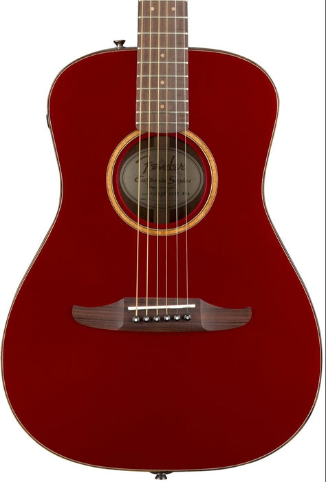 Fender Malibu Classic Acoustic Electric Guitar w/Bag - Hot Rod Red Metallic