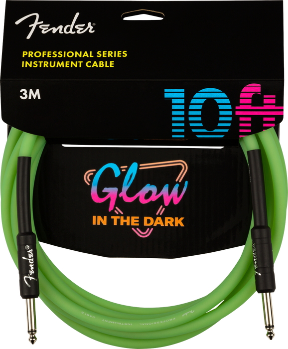 Fender Professional Glow in the Dark Cable 10 ft - Green