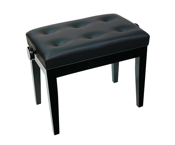 Piano Bench Stand Adjustable Buttoned Black