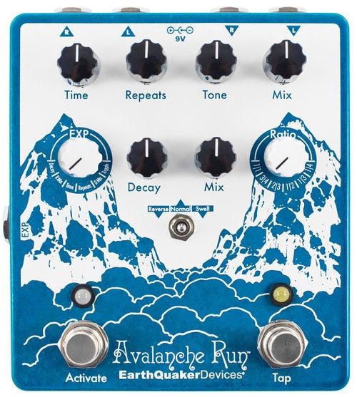 EarthQuaker Devices Avalanche Run Stereo Delay And Reverb With Tap Tempo V2 Effects Pedal