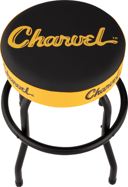 Charvel Toothpaste Logo Barstool Black and Yellow 24