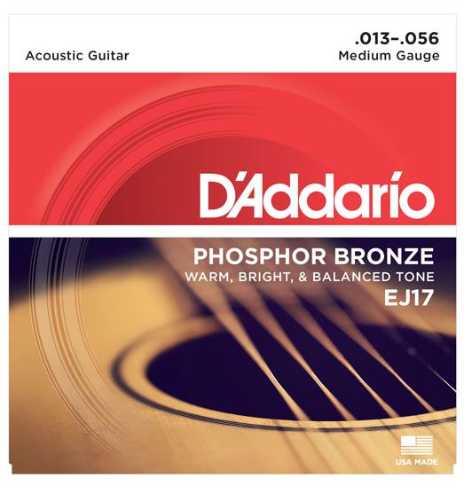 DAddario EJ17 13-56 Phosphor Bronze Medium Acoustic Guitar String Set