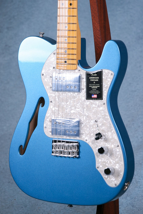 Fender American Vintage II 1972 Telecaster Thinline Maple Fingerboard Electric Guitar - Lake Placid Blue - V12391