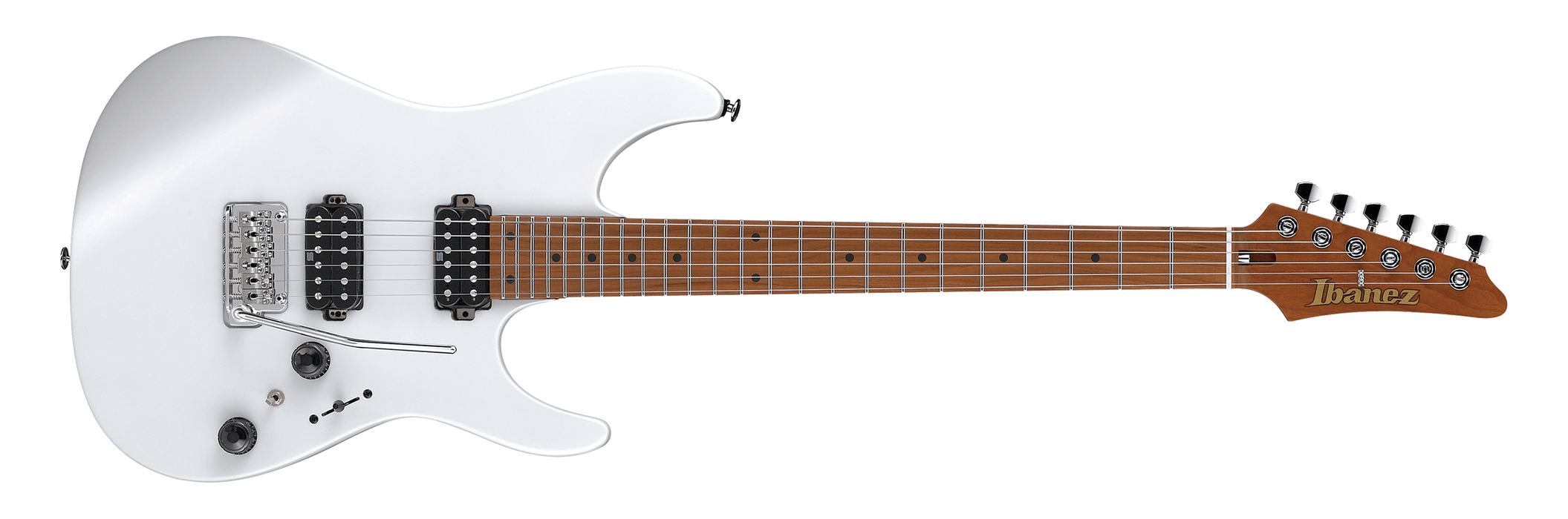 Ibanez AZ2402 PWF Prestige Electric Guitar w/Case - Pearl White Flat