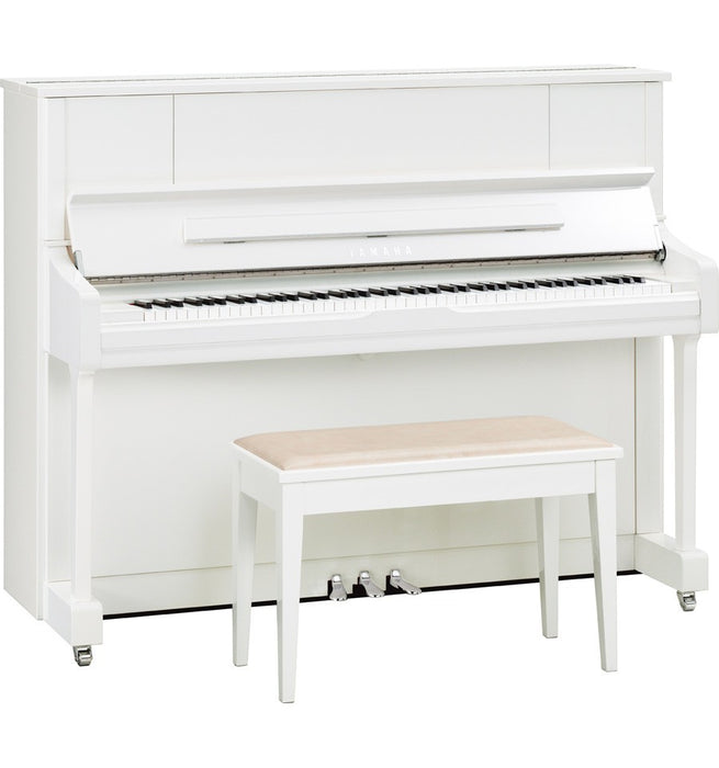 Yamaha U1JPWHC 121cm Upright Piano - Polished White